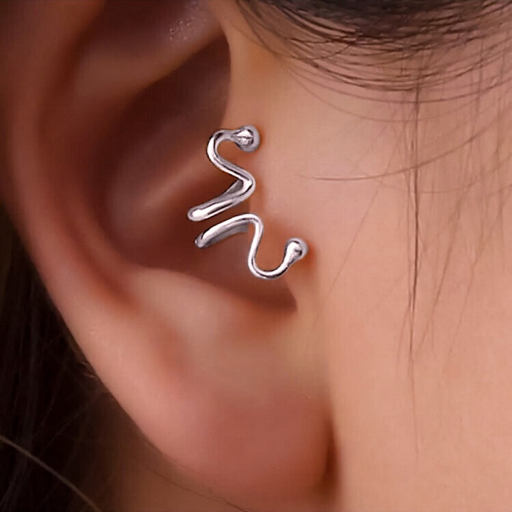 Silver Cuff Simple Wrap Earring NEW